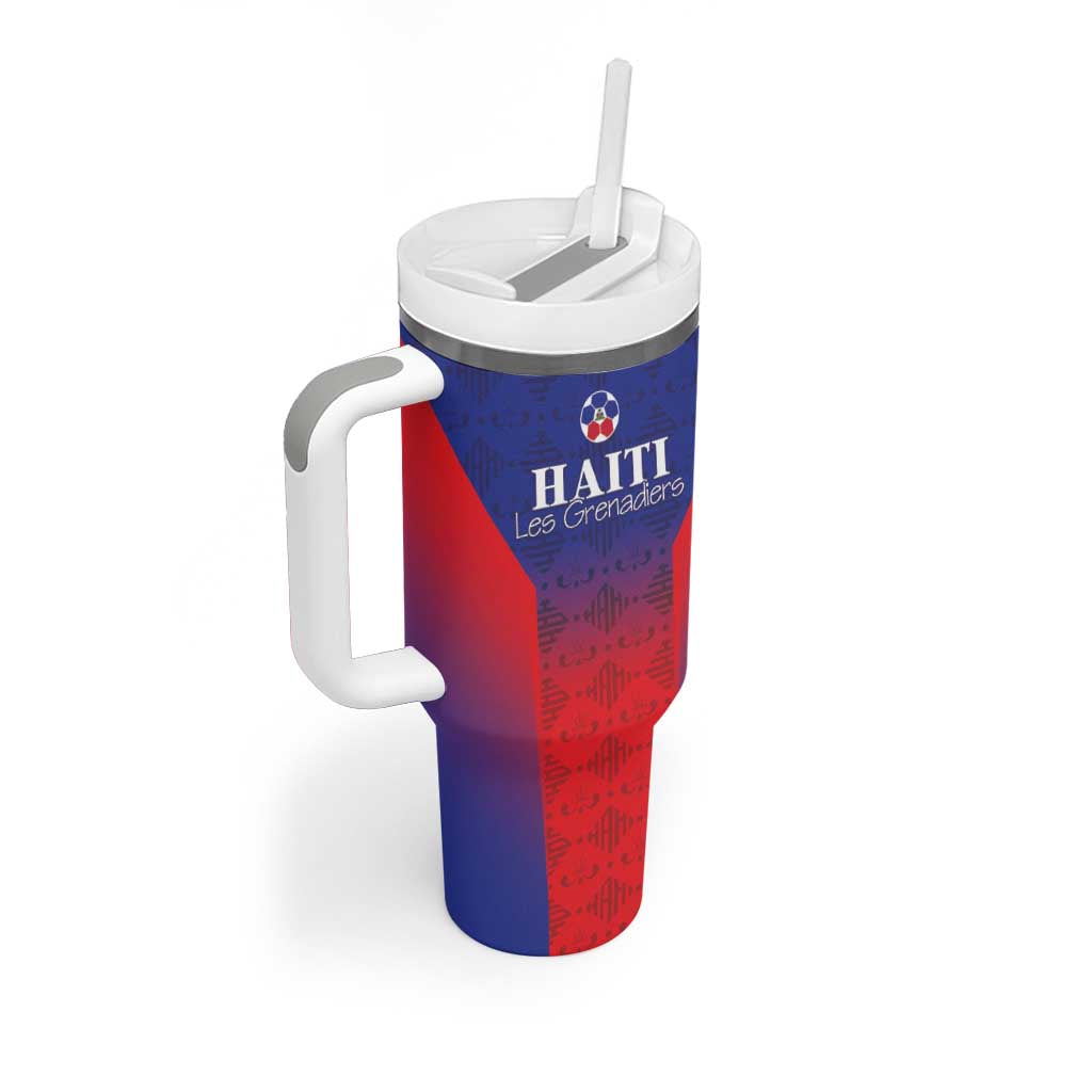 Custom Haiti Football Tumbler With Handle Sporty Style - Wonder Print Shop