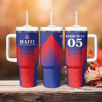 Custom Haiti Football Tumbler With Handle Sporty Style - Wonder Print Shop