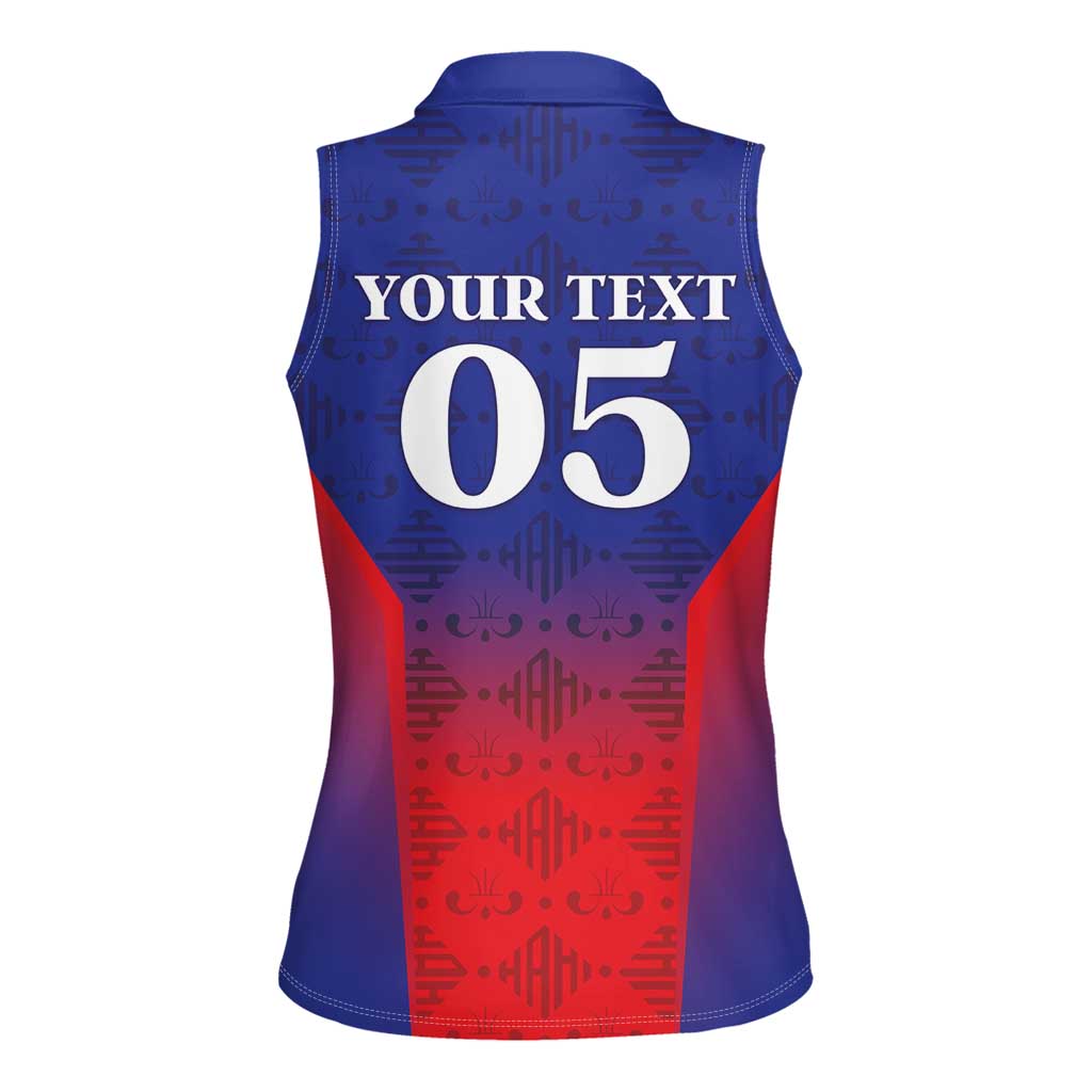 Custom Haiti Football Women Sleeveless Polo Shirt Sporty Style - Wonder Print Shop