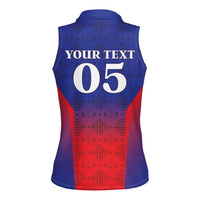 Custom Haiti Football Women Sleeveless Polo Shirt Sporty Style - Wonder Print Shop