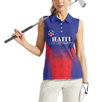 Custom Haiti Football Women Sleeveless Polo Shirt Sporty Style - Wonder Print Shop