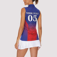 Custom Haiti Football Women Sleeveless Polo Shirt Sporty Style - Wonder Print Shop