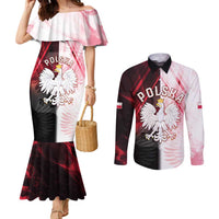 Personalized Poland Crowned Eagle Couples Matching Mermaid Dress and Long Sleeve Button Shirt Special Style - Wonder Print Shop