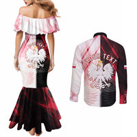 Personalized Poland Crowned Eagle Couples Matching Mermaid Dress and Long Sleeve Button Shirt Special Style - Wonder Print Shop