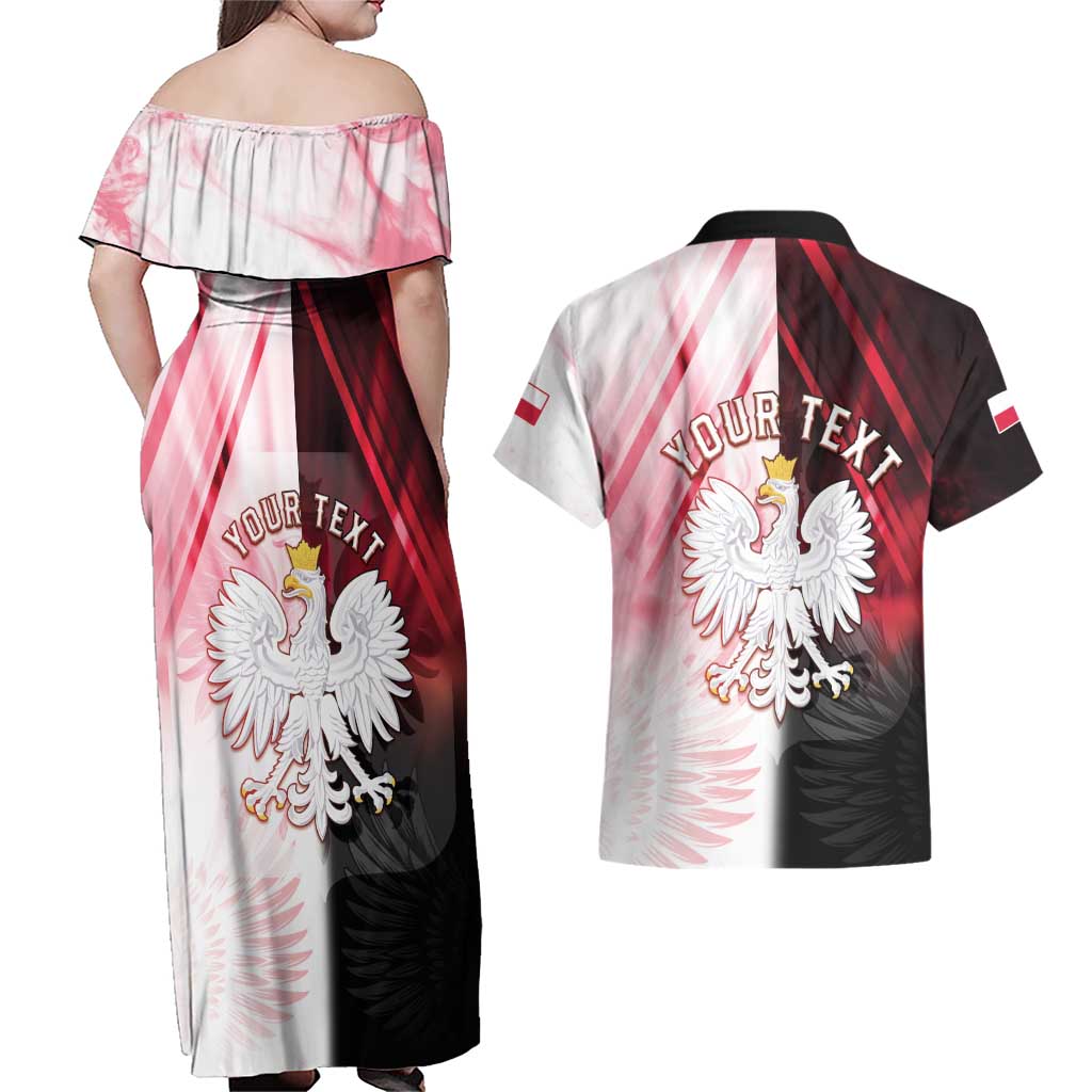 Personalized Poland Crowned Eagle Couples Matching Off Shoulder Maxi Dress and Hawaiian Shirt Special Style - Wonder Print Shop