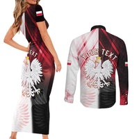 Personalized Poland Crowned Eagle Couples Matching Short Sleeve Bodycon Dress and Long Sleeve Button Shirt Special Style - Wonder Print Shop