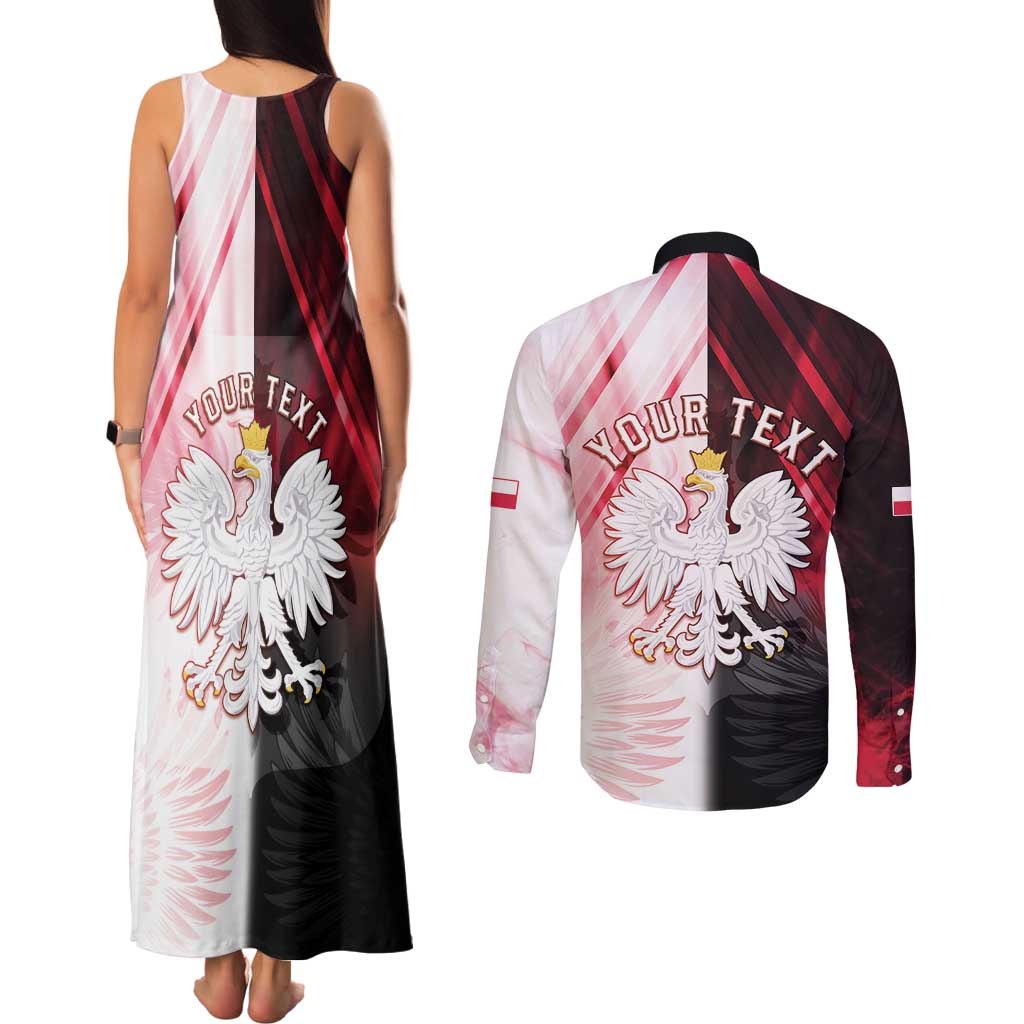 Personalized Poland Crowned Eagle Couples Matching Tank Maxi Dress and Long Sleeve Button Shirt Special Style - Wonder Print Shop