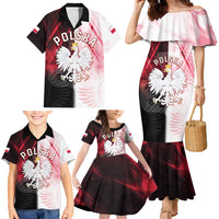 Personalized Poland Crowned Eagle Family Matching Mermaid Dress and Hawaiian Shirt Special Style - Wonder Print Shop