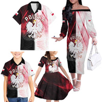 Personalized Poland Crowned Eagle Family Matching Off The Shoulder Long Sleeve Dress and Hawaiian Shirt Special Style - Wonder Print Shop