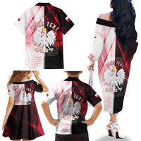 Personalized Poland Crowned Eagle Family Matching Off The Shoulder Long Sleeve Dress and Hawaiian Shirt Special Style - Wonder Print Shop
