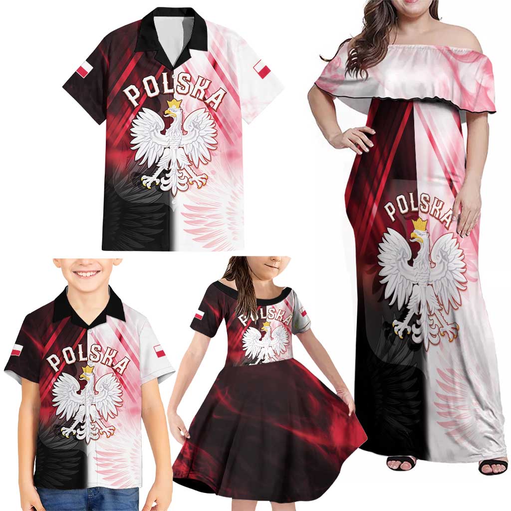 Personalized Poland Crowned Eagle Family Matching Off Shoulder Maxi Dress and Hawaiian Shirt Special Style - Wonder Print Shop