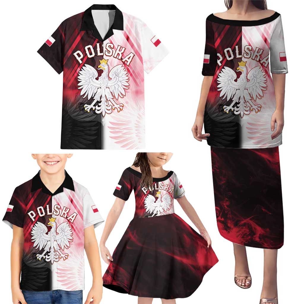 Personalized Poland Crowned Eagle Family Matching Puletasi and Hawaiian Shirt Special Style - Wonder Print Shop