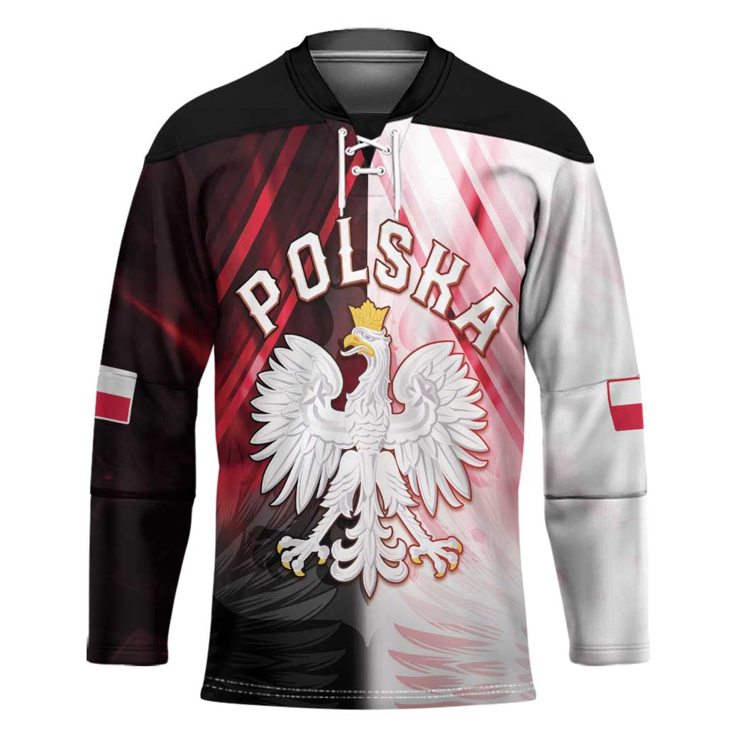 Personalized Poland Crowned Eagle Hockey Jersey Special Style - Wonder Print Shop