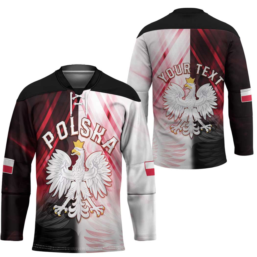 Personalized Poland Crowned Eagle Hockey Jersey Special Style - Wonder Print Shop