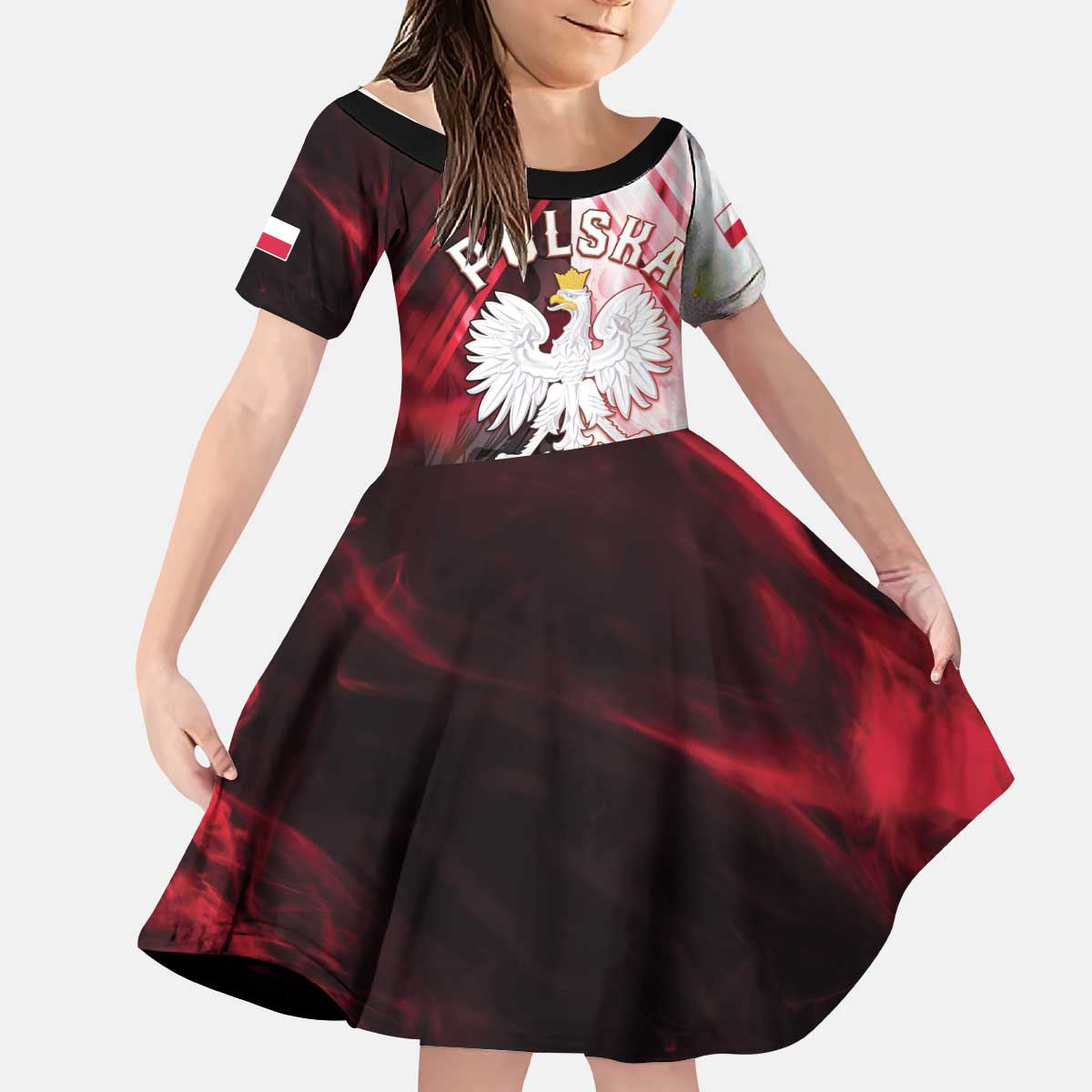 Personalized Poland Crowned Eagle Kid Short Sleeve Dress Special Style - Wonder Print Shop