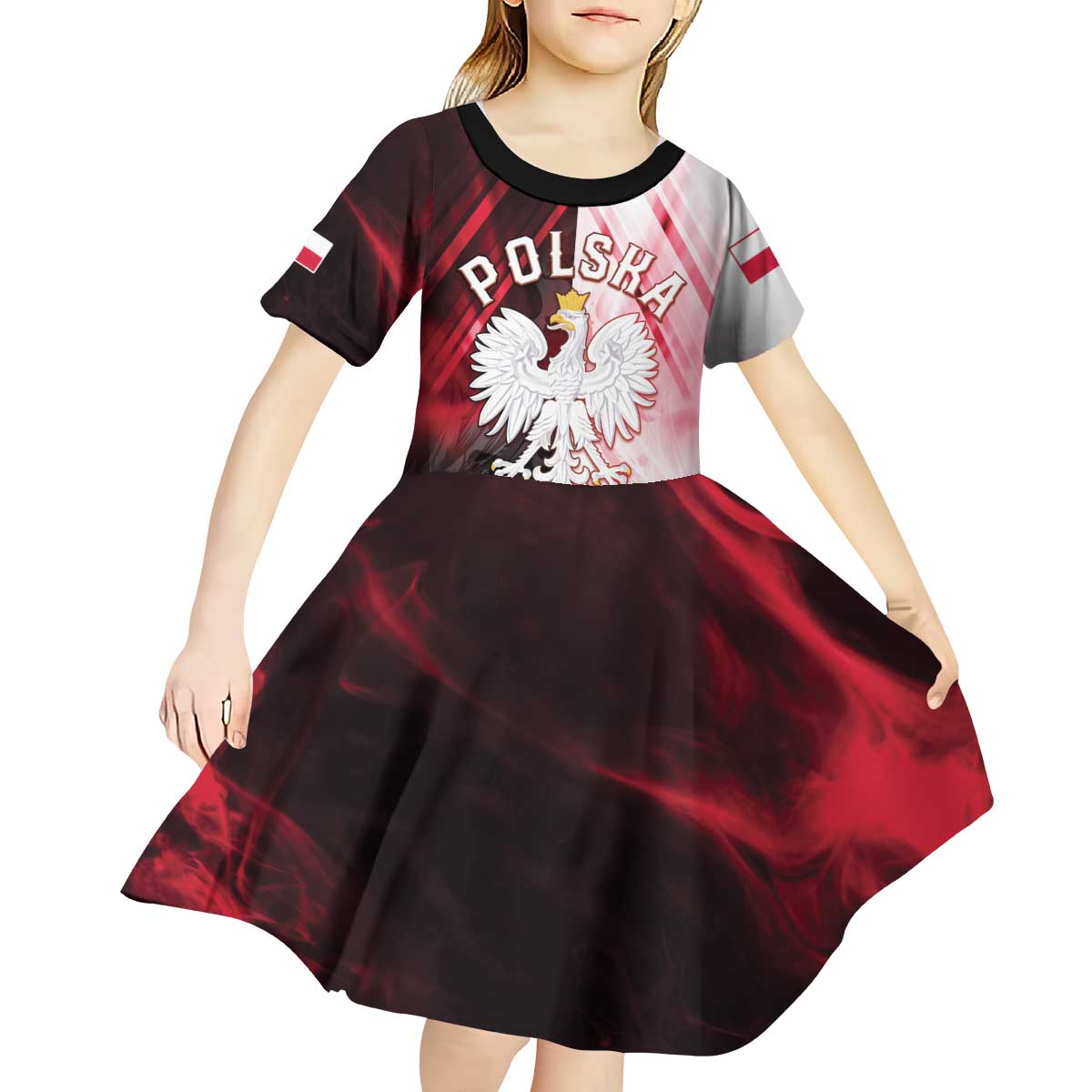 Personalized Poland Crowned Eagle Kid Short Sleeve Dress Special Style - Wonder Print Shop