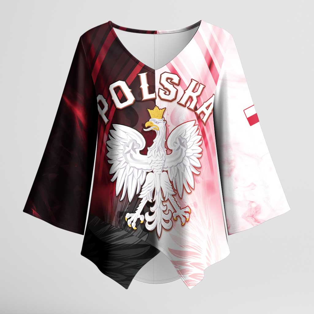Personalized Poland Crowned Eagle Kimono Sleeve Blouse Special Style - Wonder Print Shop
