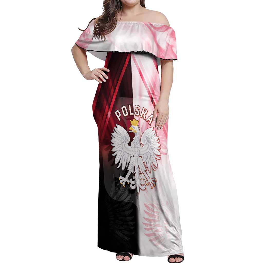 Personalized Poland Crowned Eagle Off Shoulder Maxi Dress Special Style - Wonder Print Shop