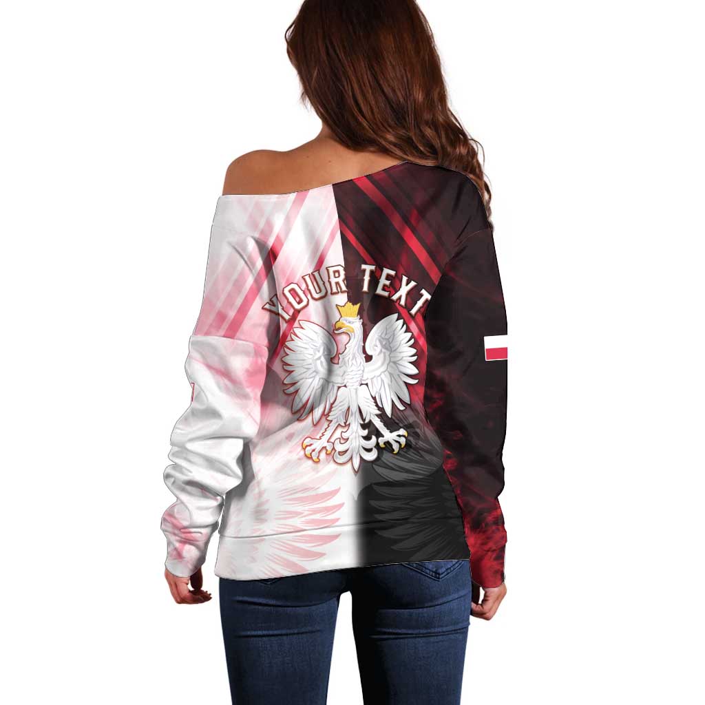 Personalized Poland Crowned Eagle Off Shoulder Sweater Special Style - Wonder Print Shop