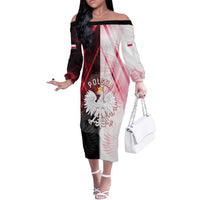 Personalized Poland Crowned Eagle Off The Shoulder Long Sleeve Dress Special Style - Wonder Print Shop