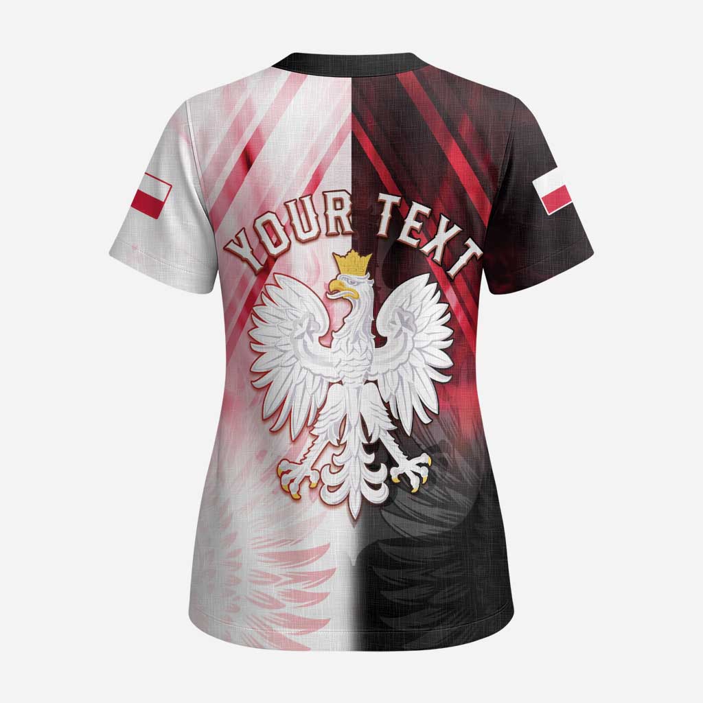 Personalized Poland Crowned Eagle Scrub Top Special Style - Wonder Print Shop