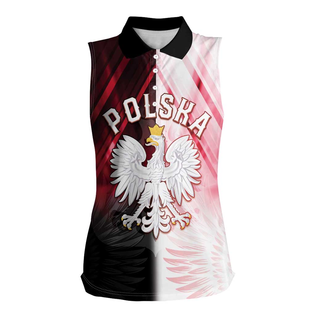 Personalized Poland Crowned Eagle Women Sleeveless Polo Shirt Special Style - Wonder Print Shop