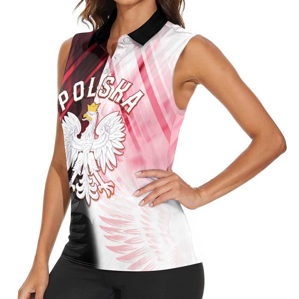 Personalized Poland Crowned Eagle Women Sleeveless Polo Shirt Special Style - Wonder Print Shop