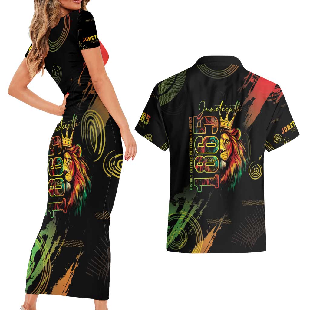 Juneteenth Is My Independence Day Couples Matching Short Sleeve Bodycon Dress and Hawaiian Shirt