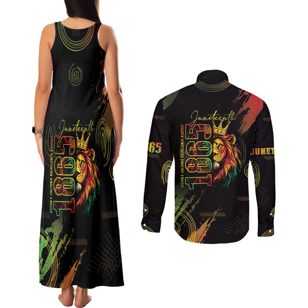 Juneteenth Is My Independence Day Couples Matching Tank Maxi Dress and Long Sleeve Button Shirt