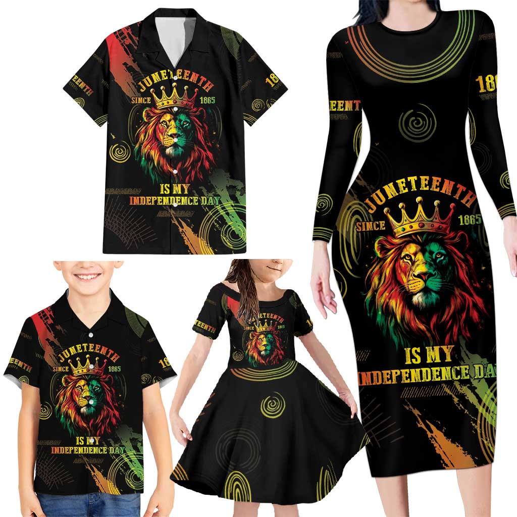 Juneteenth Is My Independence Day Family Matching Long Sleeve Bodycon Dress and Hawaiian Shirt