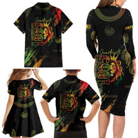 Juneteenth Is My Independence Day Family Matching Long Sleeve Bodycon Dress and Hawaiian Shirt