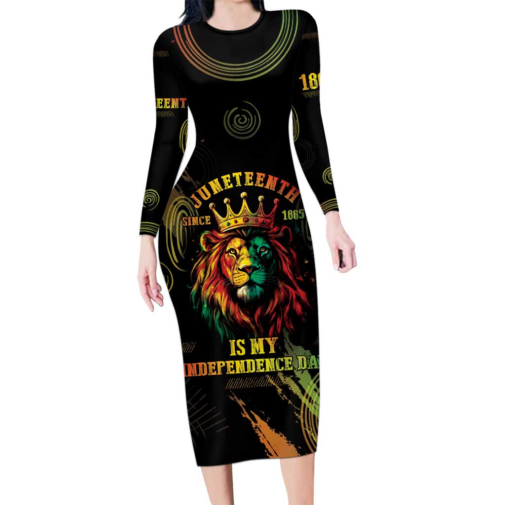 Juneteenth Is My Independence Day Family Matching Long Sleeve Bodycon Dress and Hawaiian Shirt