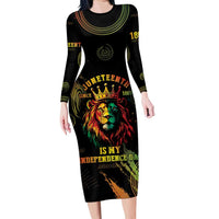 Juneteenth Is My Independence Day Family Matching Long Sleeve Bodycon Dress and Hawaiian Shirt