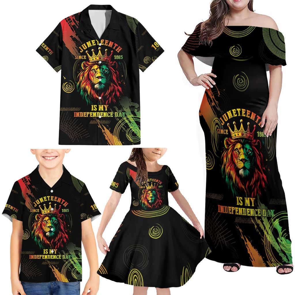 Juneteenth Is My Independence Day Family Matching Off Shoulder Maxi Dress and Hawaiian Shirt