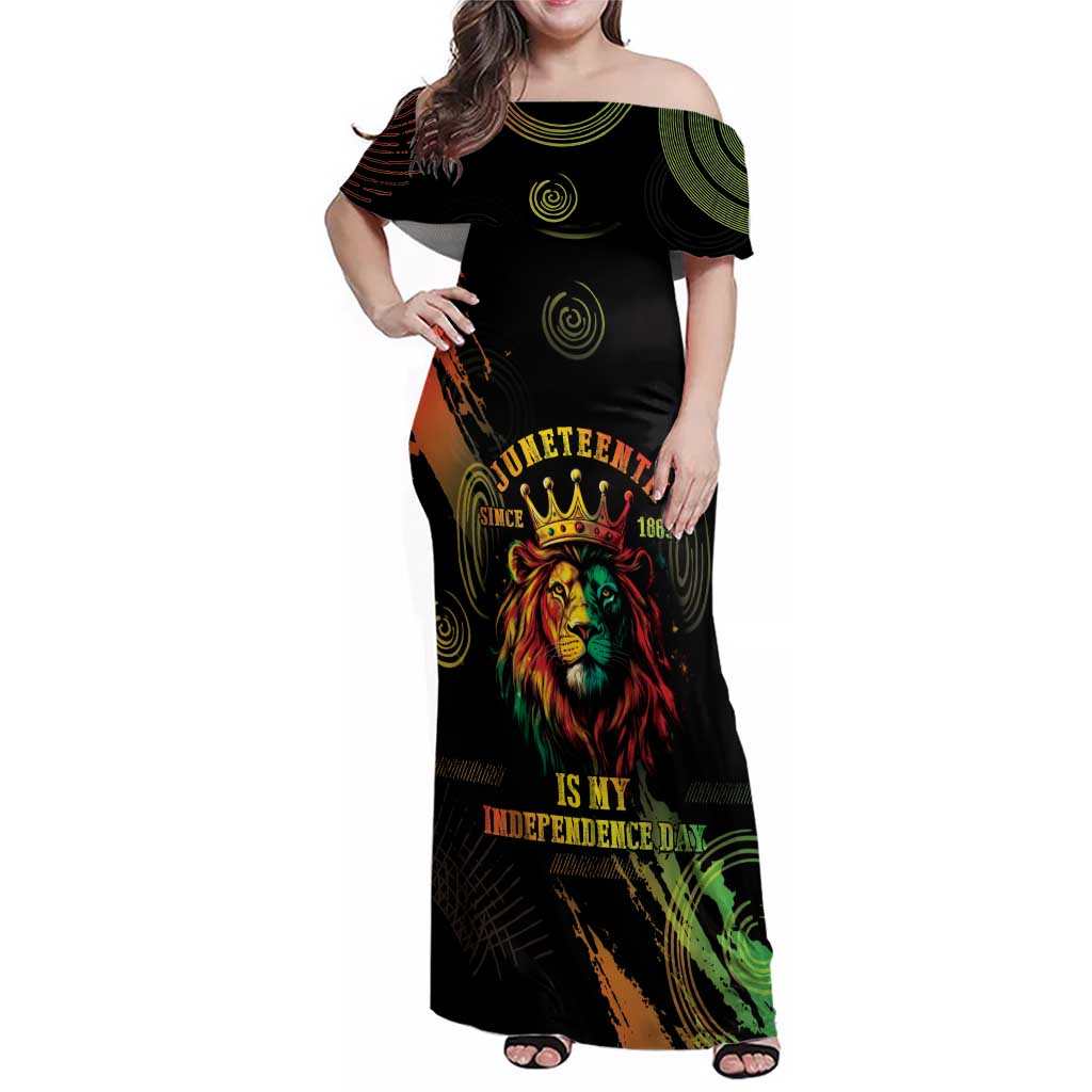 Juneteenth Is My Independence Day Family Matching Off Shoulder Maxi Dress and Hawaiian Shirt