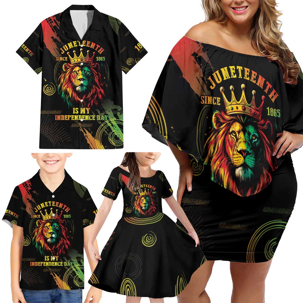 Juneteenth Is My Independence Day Family Matching Off Shoulder Short Dress and Hawaiian Shirt