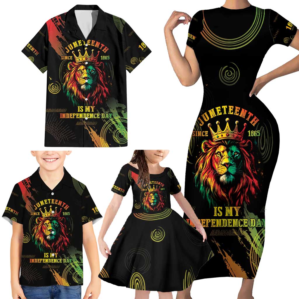 Juneteenth Is My Independence Day Family Matching Short Sleeve Bodycon Dress and Hawaiian Shirt