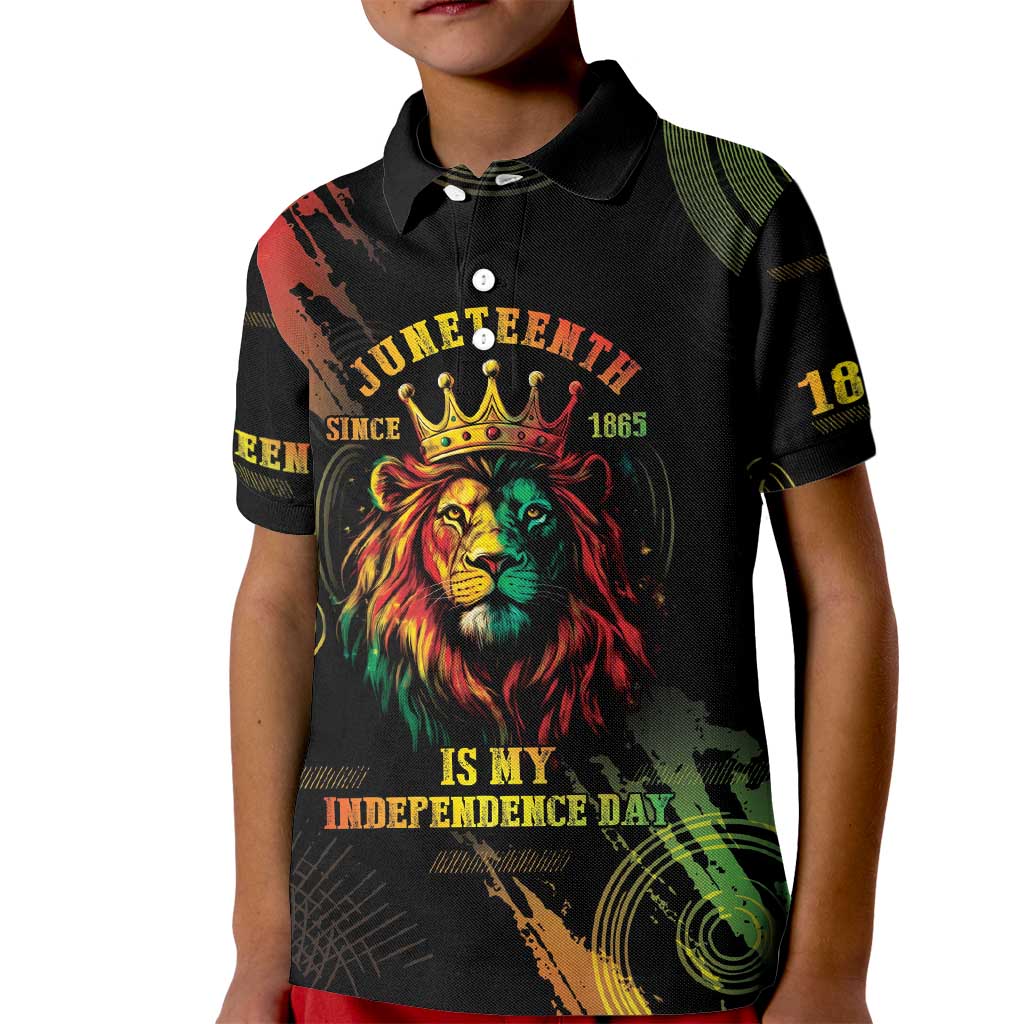Juneteenth Is My Independence Day Kid Polo Shirt