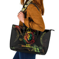 Juneteenth Is My Independence Day Leather Tote Bag