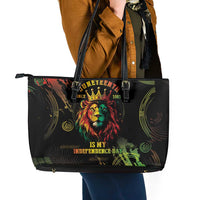 Juneteenth Is My Independence Day Leather Tote Bag