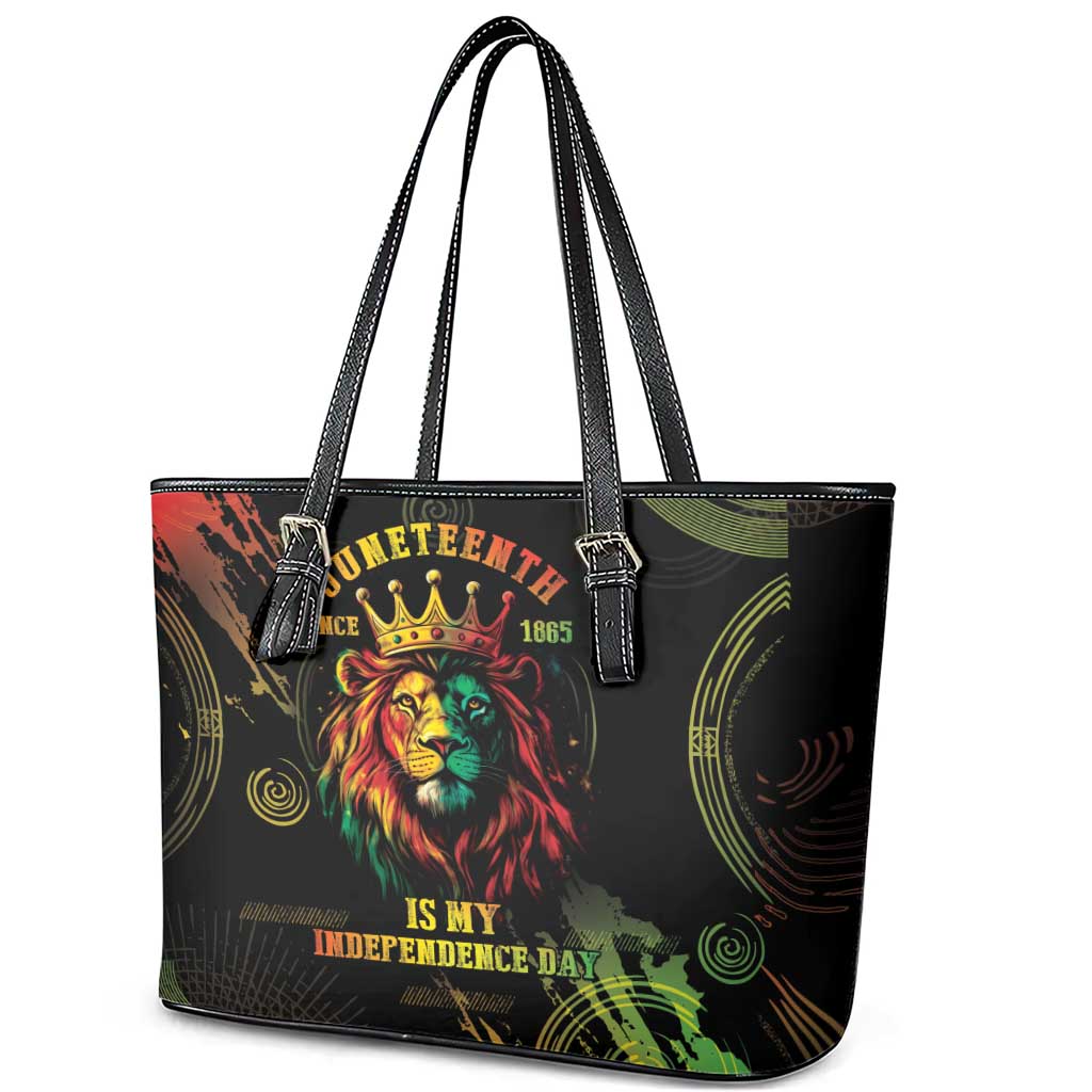 Juneteenth Is My Independence Day Leather Tote Bag