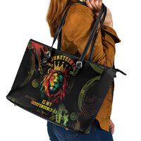 Juneteenth Is My Independence Day Leather Tote Bag