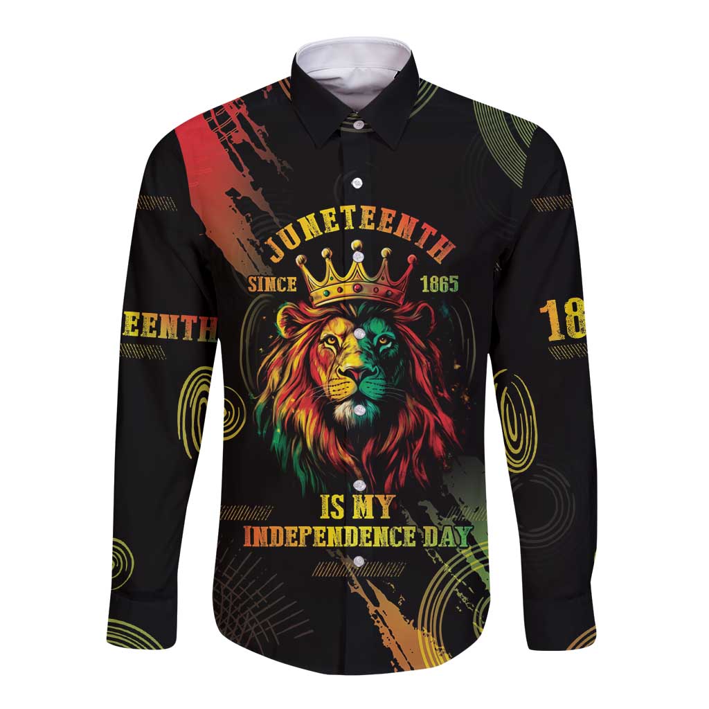 Juneteenth Is My Independence Day Long Sleeve Button Shirt