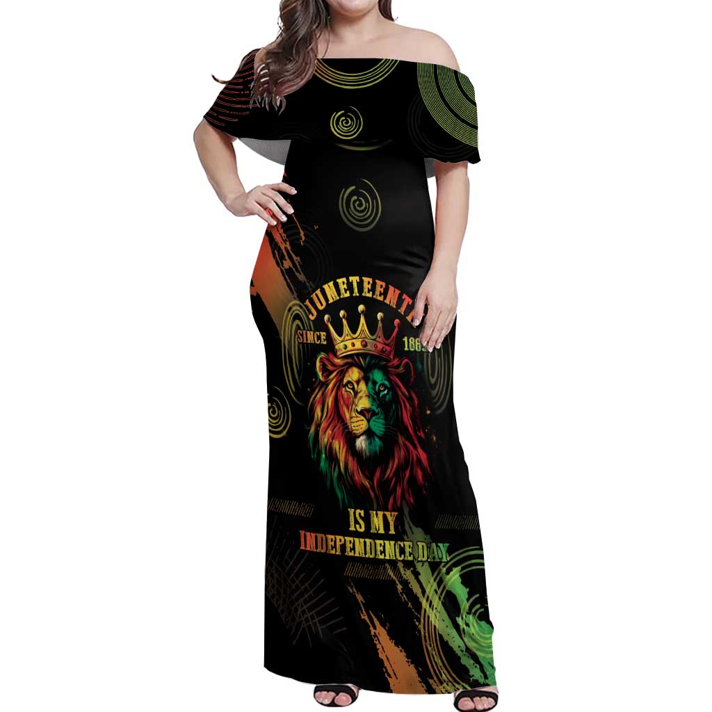 Juneteenth Is My Independence Day Off Shoulder Maxi Dress