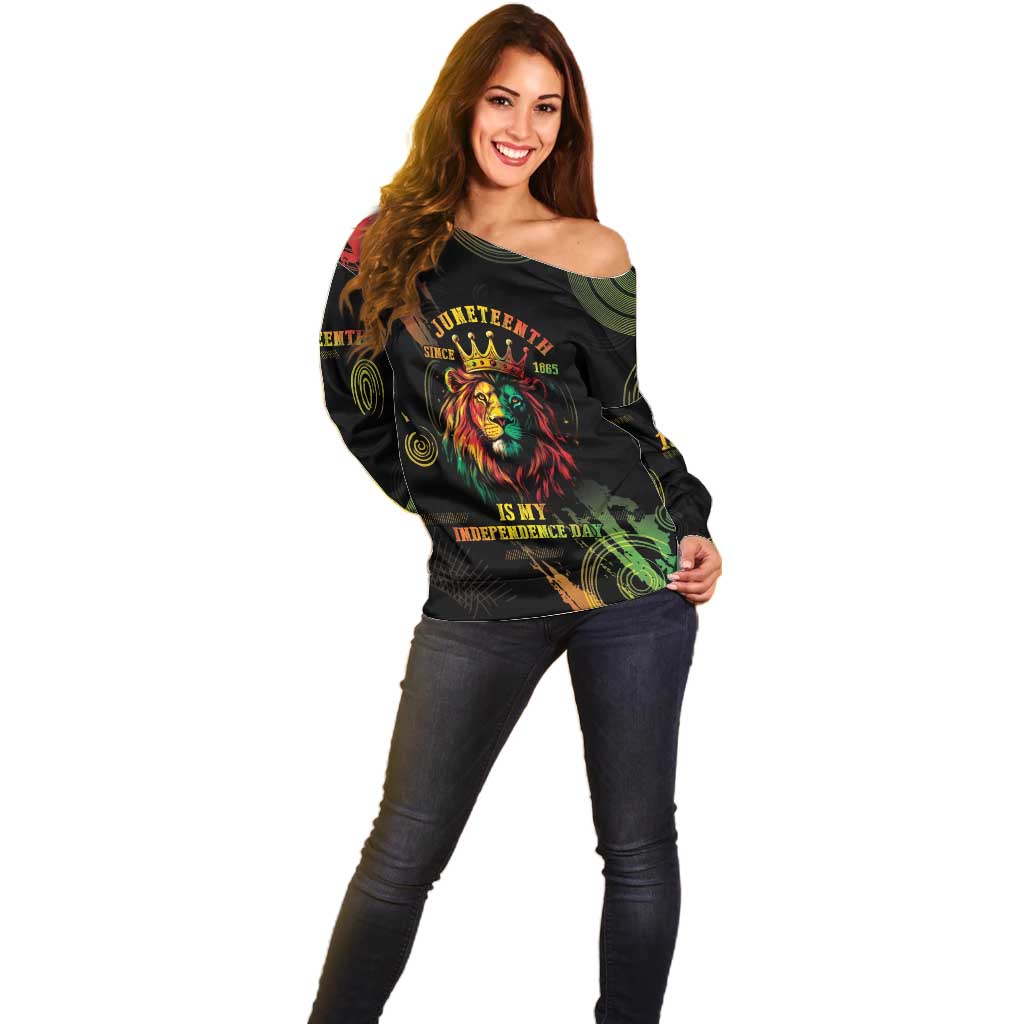 Juneteenth Is My Independence Day Off Shoulder Sweater