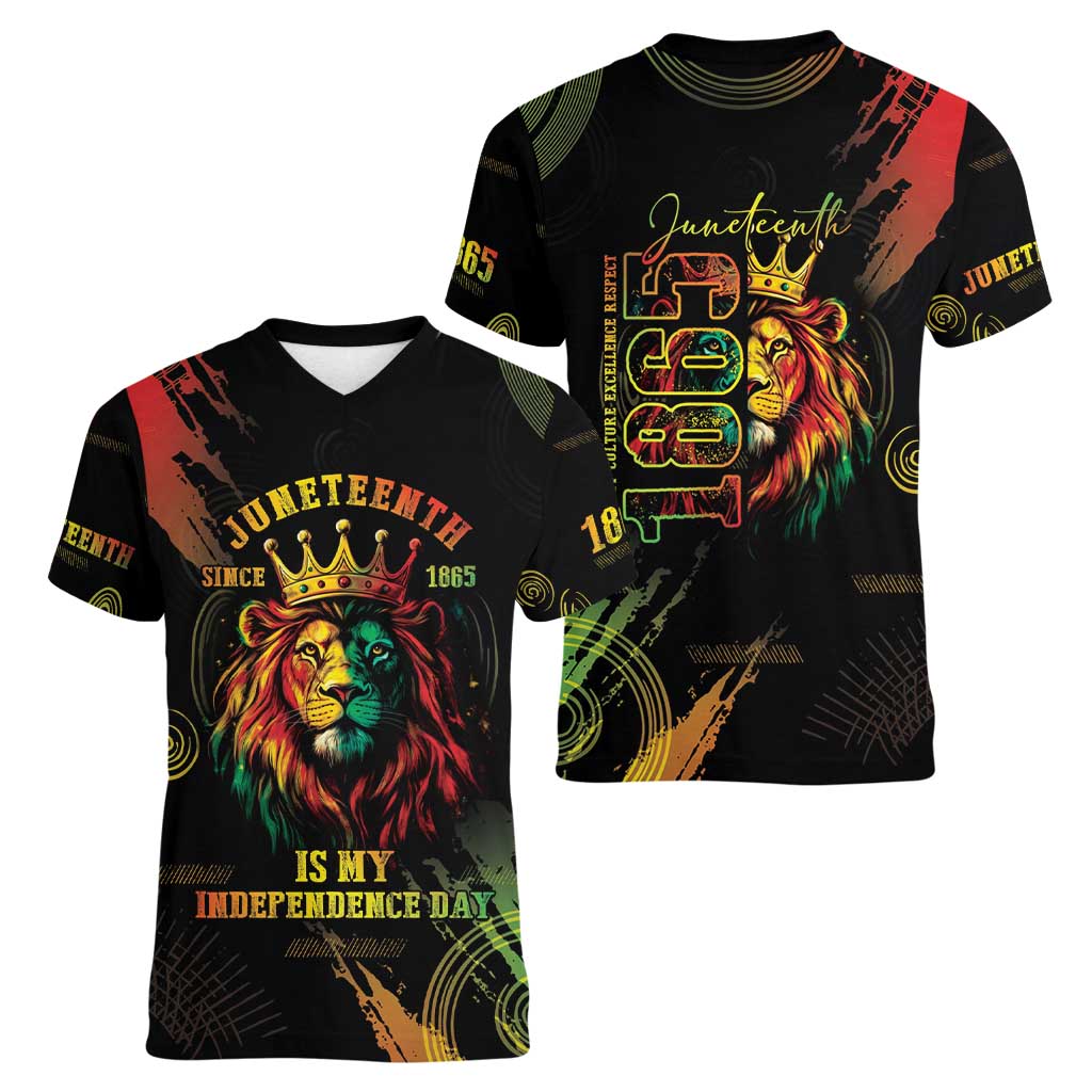 Juneteenth Is My Independence Day Women V-Neck T-Shirt