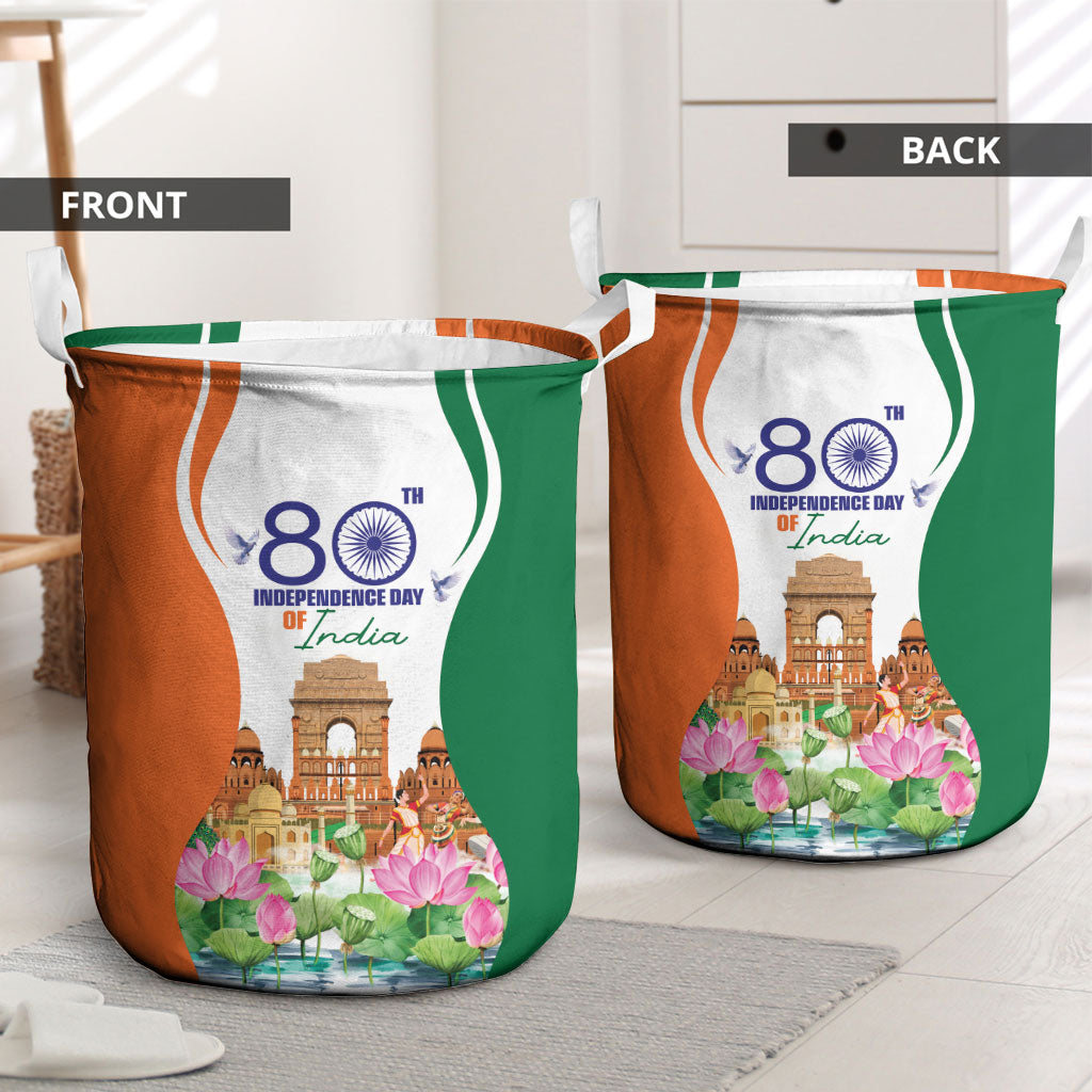 Jai Hind India Laundry Basket Happy 80th Independence Day