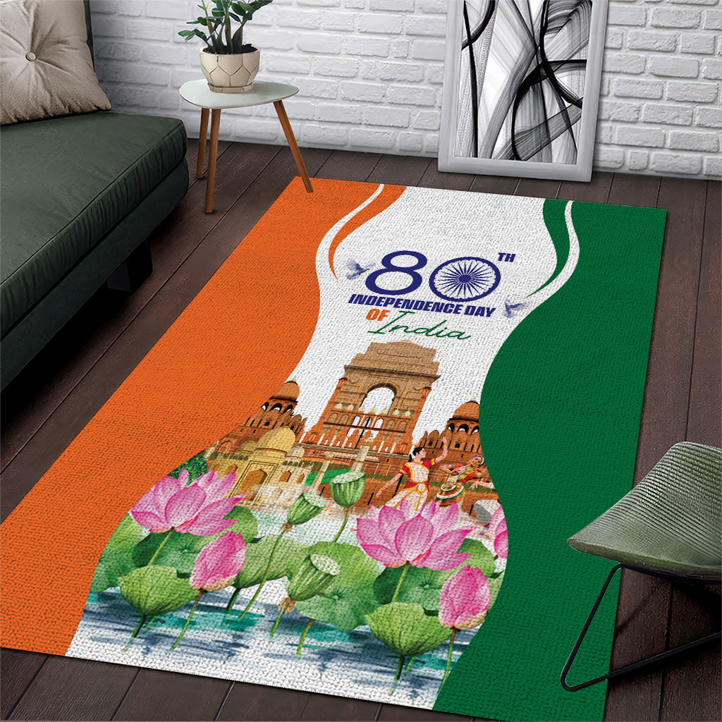 Jai Hind India Area Rug Happy 80th Independence Day