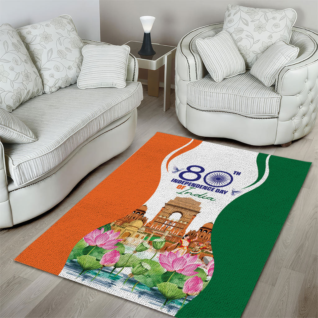 Jai Hind India Area Rug Happy 80th Independence Day