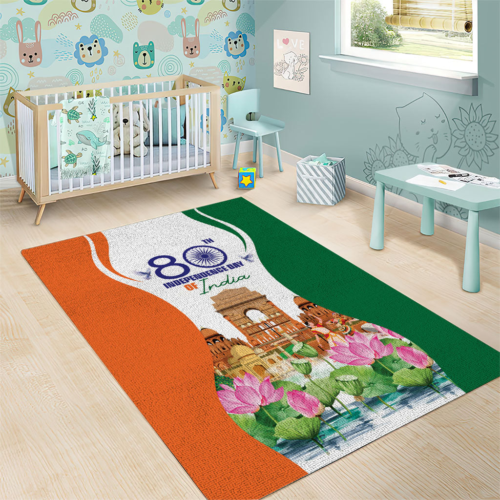 Jai Hind India Area Rug Happy 80th Independence Day